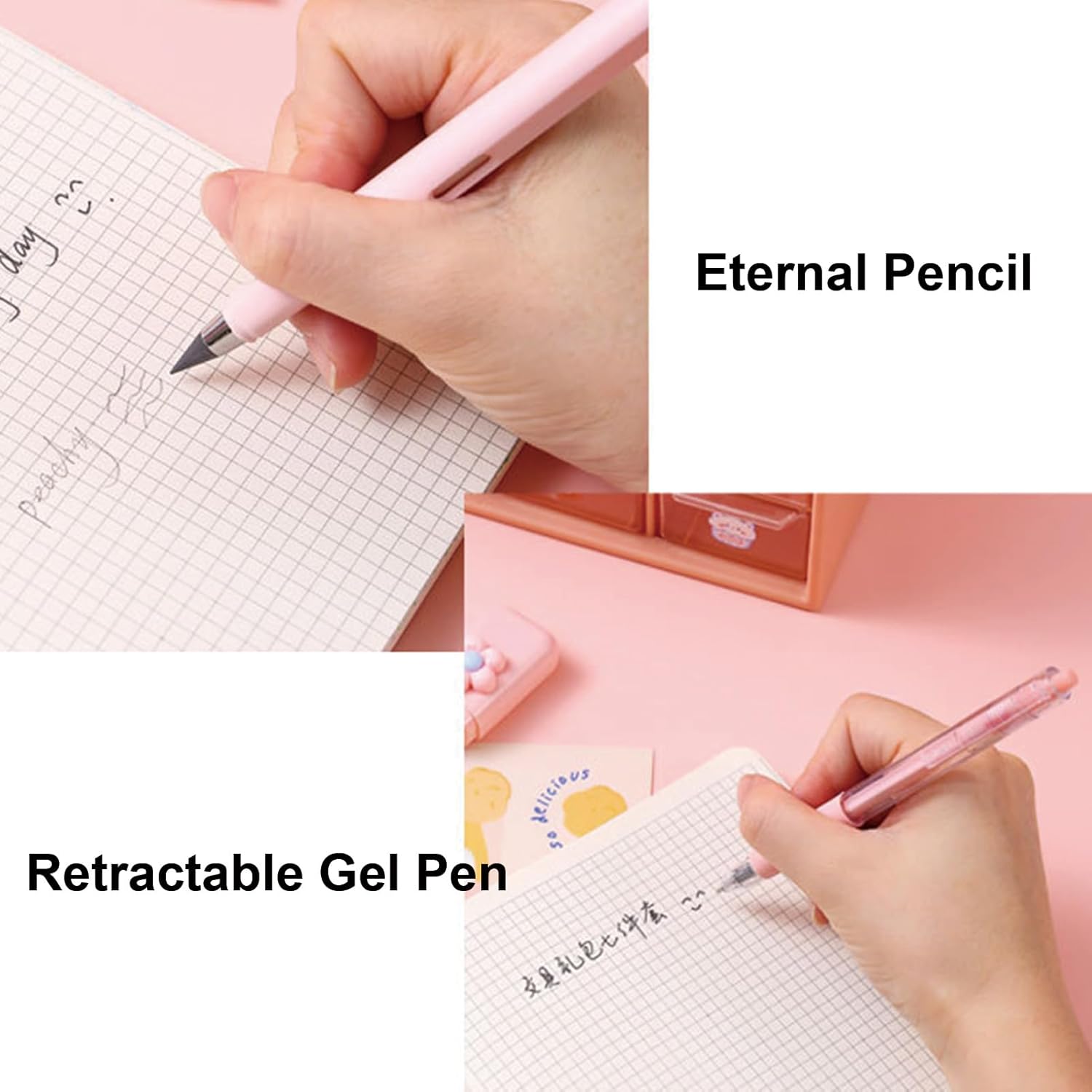 7-Piece Cute Pink Study Stationery Set — Mini Office Supplies Kit including a Ballpoint Pen, Pencil Sharpener, Highlighter, Correction Tape, Ruler, and Utility Knife — A Charming Stationery Gift Set Clip