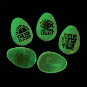 2 1/2" Bulk 72 Pc. Jesus is the Light Glow-in-the-Dark Plastic Easter Eggs