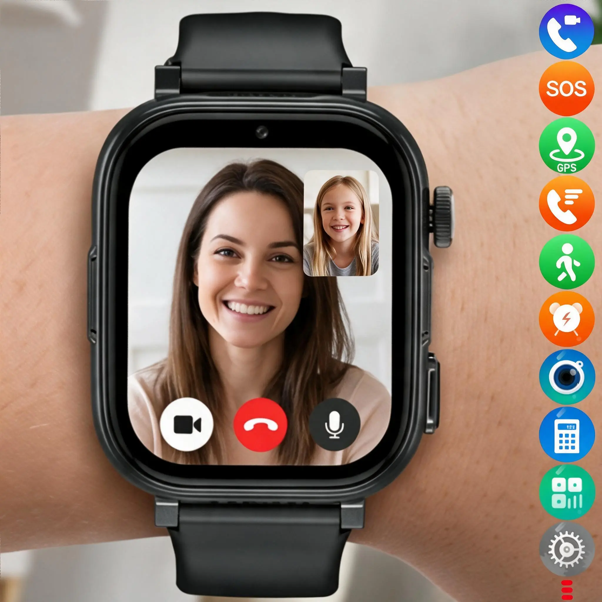 CJC Kids Smart Watch with built-in video call, GPS, SOS emergency call button, two-way talk function, camera, 47 educational games, lots of downloadable apps, touch screen woven strap wearable smartphone watch