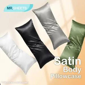 NTBAY Silky Soft Satin Body Pillow Cover, Breathable Long Pillowcase for Side Sleepers, Smooth Cooling Bedding for All-Season, Envelope Closure