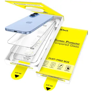 JETech Screen Protector for iPhone 17 Series, One-Step Easy Installation with Auto-Alignment Bubble Free Box, 9H Tempered Glass Film, HD-Clear, 3-Pack