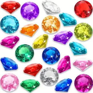 20/50/100/200 pcs Diving Gems Pool Beads, Large Acrylic Gems Big Gems Pirate Treasure Chest Summer Underwater Swimming Beads For Birthday Swimming Pool Party Favors
