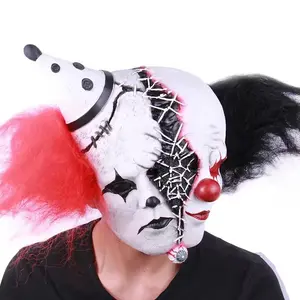 Scary Clown Latex Mask Double Head Hat Full Face Carnival Costume Masquerade Adult Party Cosplay Costume Mask Halloween Props