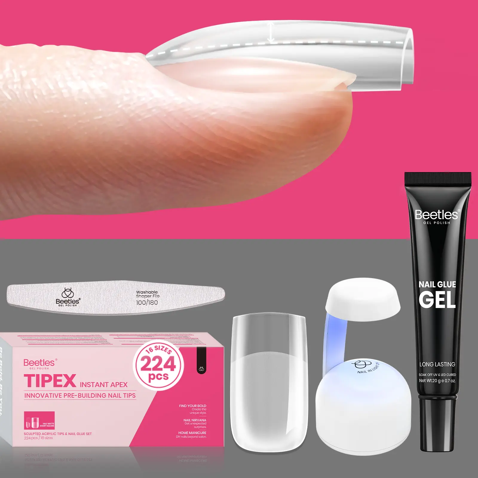 224Pcs Short Square Essential Kit