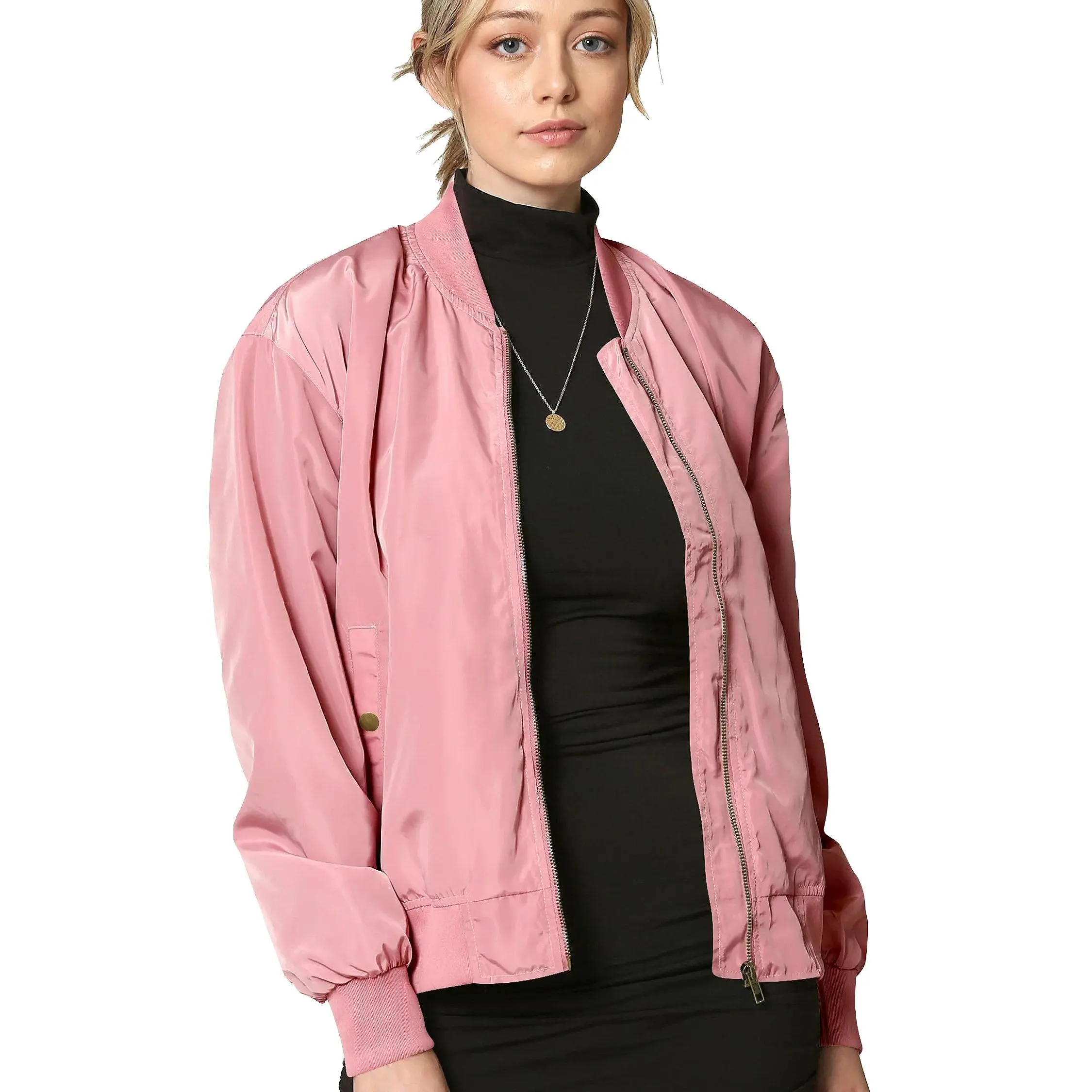 Women's Essential Lightweight Multi Pocket Windbreaker Bomber Jacket