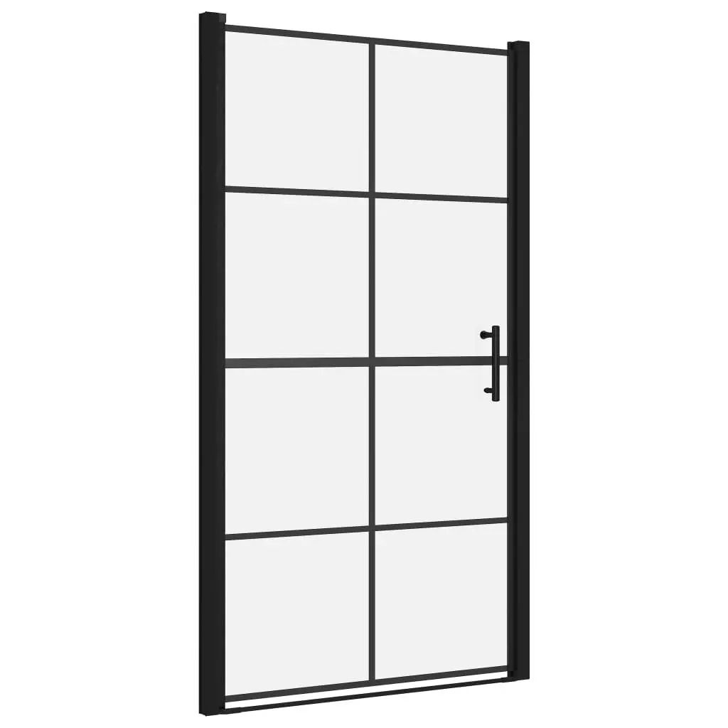 vidaXL Shower Doors, Bathroom Shower Enclosure, Shower Screen with Stainless Steel Handle, Shower Cubicle, Tempered Glass 39.4"x70.1" Black 148892