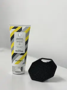 Cleverman Sensitive Face & Beard Scrub + Face Scrubber for Skin Repair - Skincare Aftershave Cleansing Foam Argan Foam Argan Foam Argan