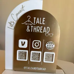 Business QR Code Sign Let's Connect with Social Media Icons for Brand Engagement Vendor Scan to Pay