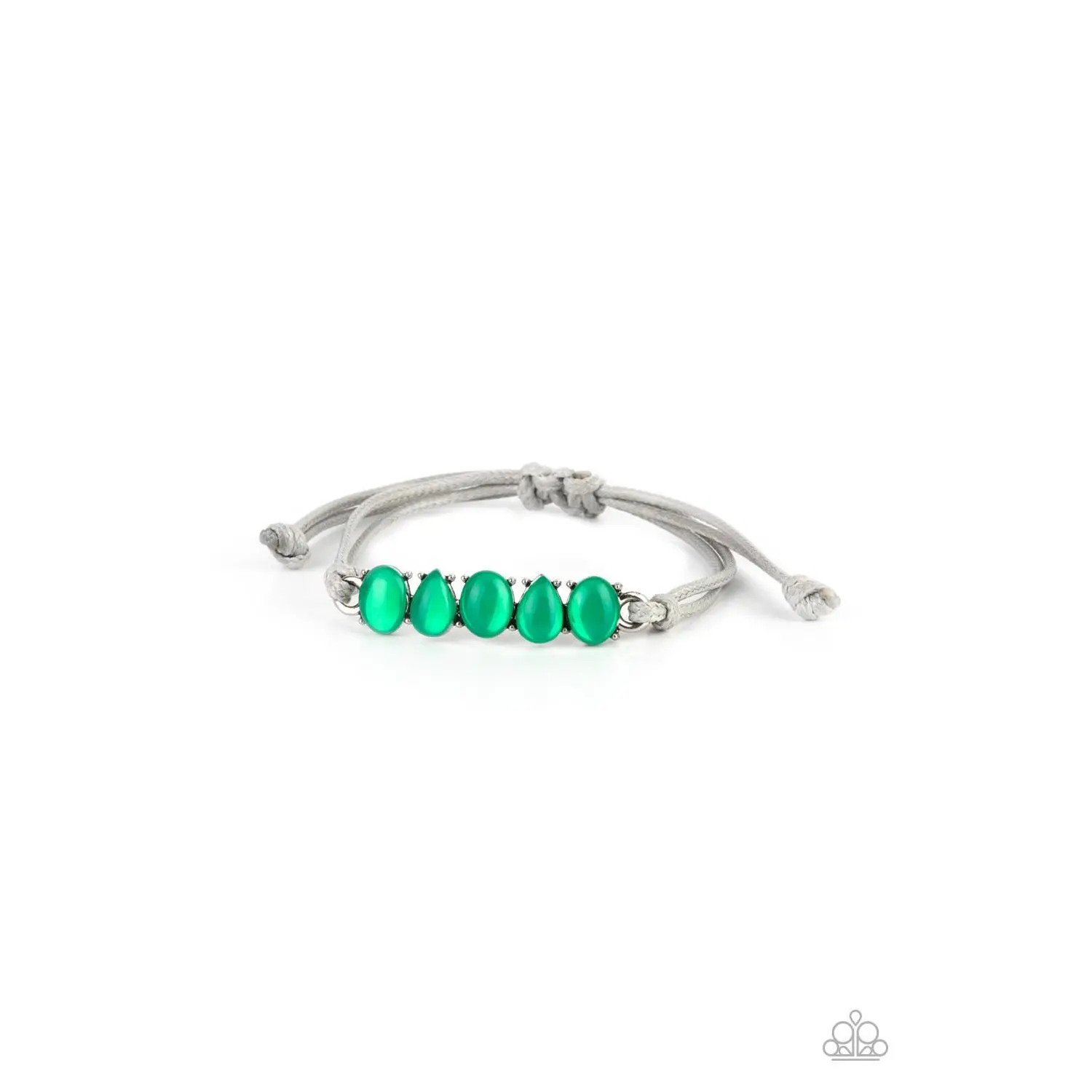 Knotted Cord Bangle, Casual Unisex Costume Jewelry with Green Opal-Style Beads and an Adjustable Urban Design, Sliding, Adjustable Friendship Bracelet, Opal Beads, Sliding Closure, Adjustable Fit, Sliding Bracelet
