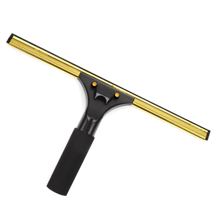Ettore Ledge-Eze Brass Squeegee Complete with Extra Reach & Comfortable Foam Grip for Deep Ledges & Window Frames