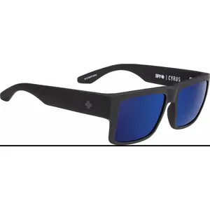 Spy Optic CYRUS Sunglasses - Soft Matte Black / Happy Bronze BLUE Spectra Mirror Lens