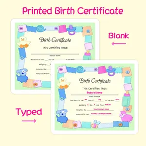 Blank Or Typed Printed Birth Certificate