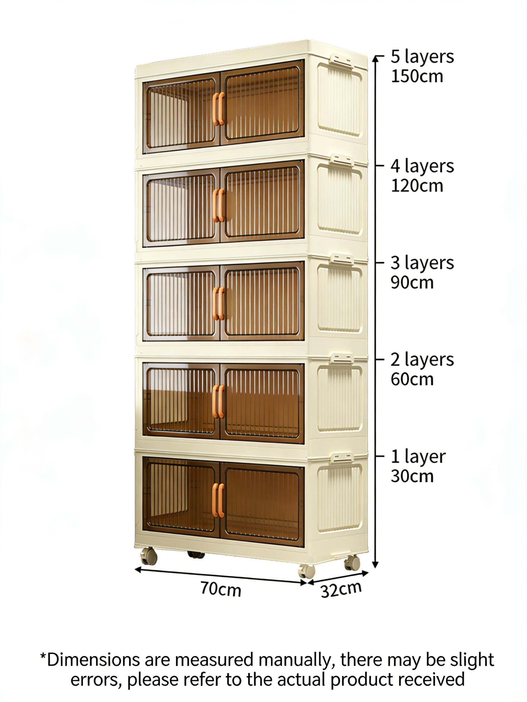 5 Tier Plastic Storage Bins with Wheels Stackable Foldable Collapsible Organizer for Home Kitchen Bathroom Efficient Space Saving 5 Tier Plastic Storage Bins with Wheels Stackable Foldable Collapsible Organizer for Home Kitchen Bathroom Efficient Space Saving