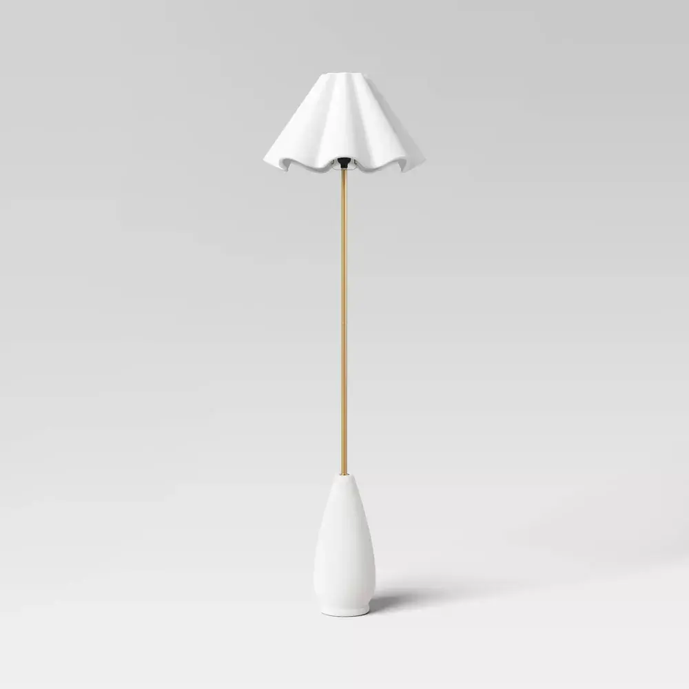 Wavy Shade Collection Ceramic Base Floor Lamp - Threshold Wavy Shade Collection Ceramic Base Floor Lamp - Threshold