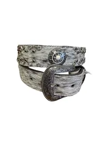 Western  Cowgirl Belt With Bling Studded design Flower