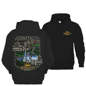 Notorious Builds DCT Truck Graphic Hoodie Semi Truck Trucker Design Heavy Duty Rig Vintage Style Pullover Hoodie Gift for Men Truck Lovers