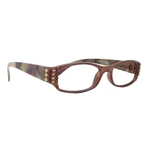 Rosie Bling Reading Glasses Women W (Light Colorado and Copper) Genuine European Crystals (Brown) NY Fifth Avenue