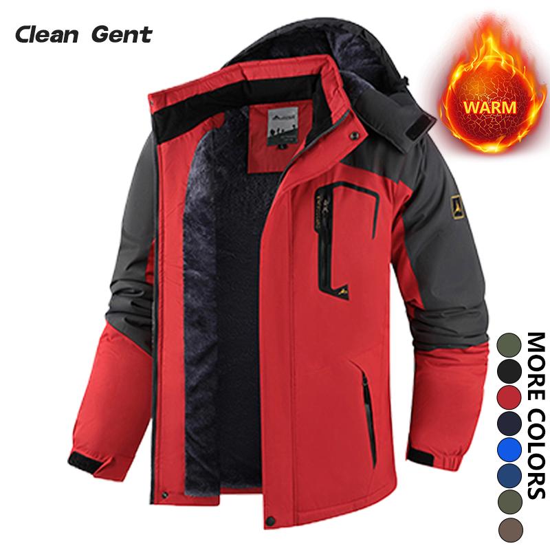 Men's Warm Fleece Outdoor Mountain Hooded Winter Jacket Windproof & Warm Fleece Lined Regular Fit Casual Long Sleeve Front Zipper Coat with Pockets Suitable for Autumn and Winter