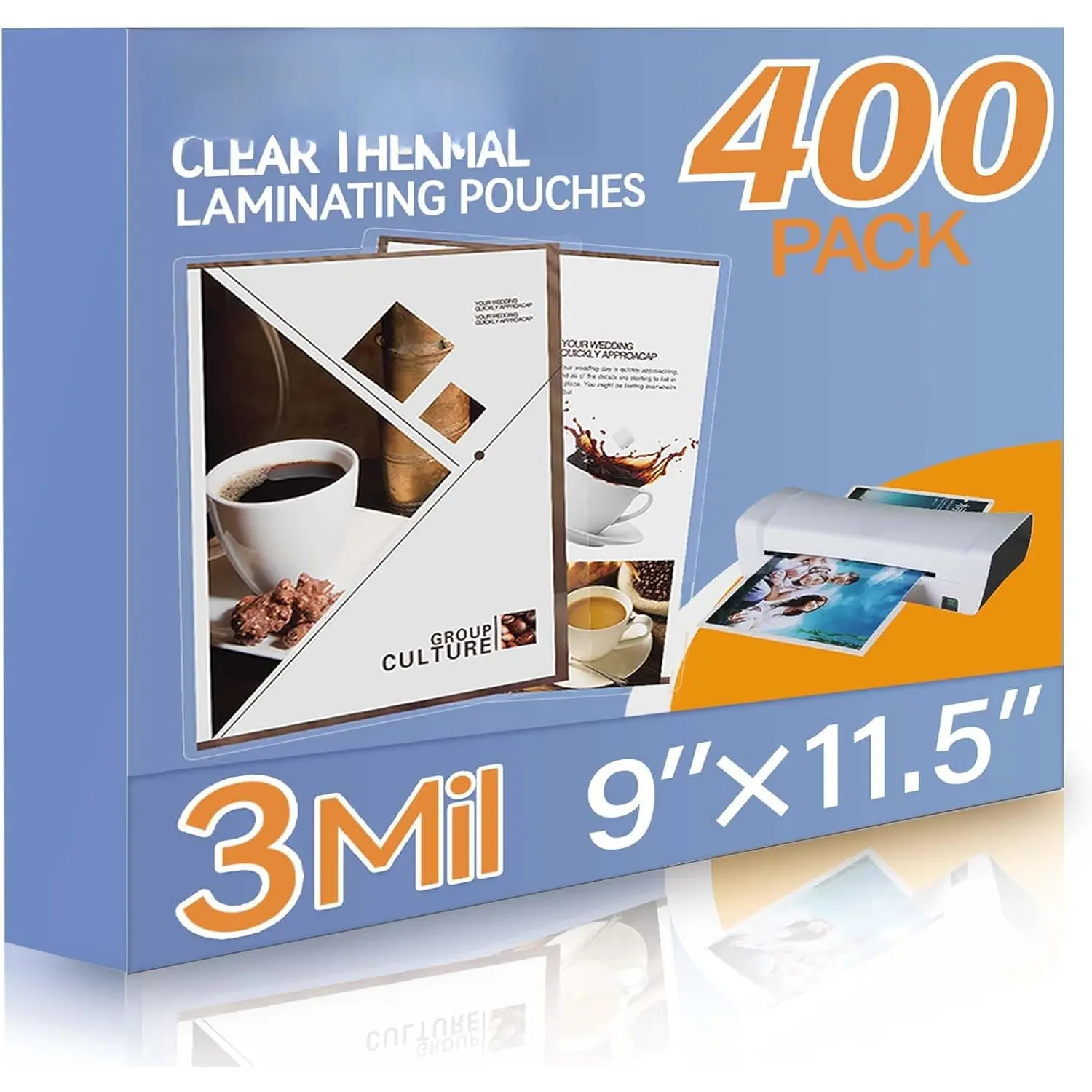 400 Pack Laminating Sheets, Holds 8.5 x 11 Inch Sheets, 3 Mil Clear Thermal Laminating Pouches 9 x 11.5 Inch Lamination Sheet Paper for Laminator, Round Corner Letter Size