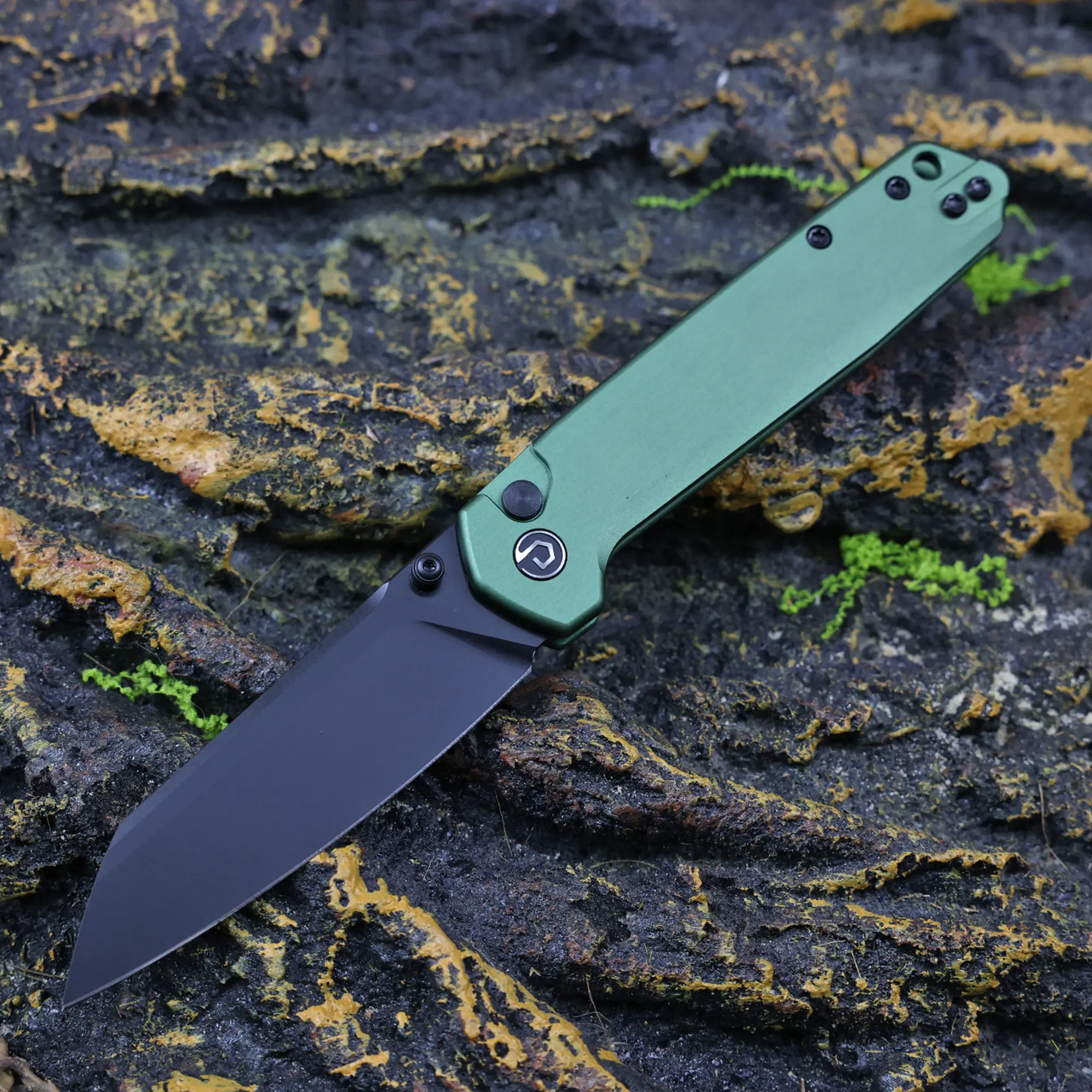 DEFCON Knives TD015 Tier 2 Compact Folding Pocket Knife - G10 Handle, 3.3" Sandvik 14C28N Steel Sheepfoot Blade, Ambidextrous Button-Lock & Clip, 2.79oz Tactical Tool Outdoor Gear for Camping, Hiking, Ambidextrous Clip