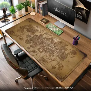 Gielinor RuneScape World Map Mouse Pad – Vintage Fantasy Game Design, RuneScape Gaming Desk Mat, MMO Gamer Gift