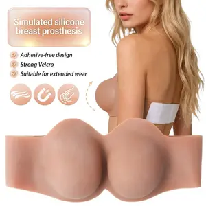 Magic Tape Silicone Post Mastectomy Breast Prosthesis, Reusable Skin-Friendly High Simulation Breast Form, Multi Skin Tones，Washable Soft Silicone Curve Enhancer bra Gender Expression Outfit Accessory