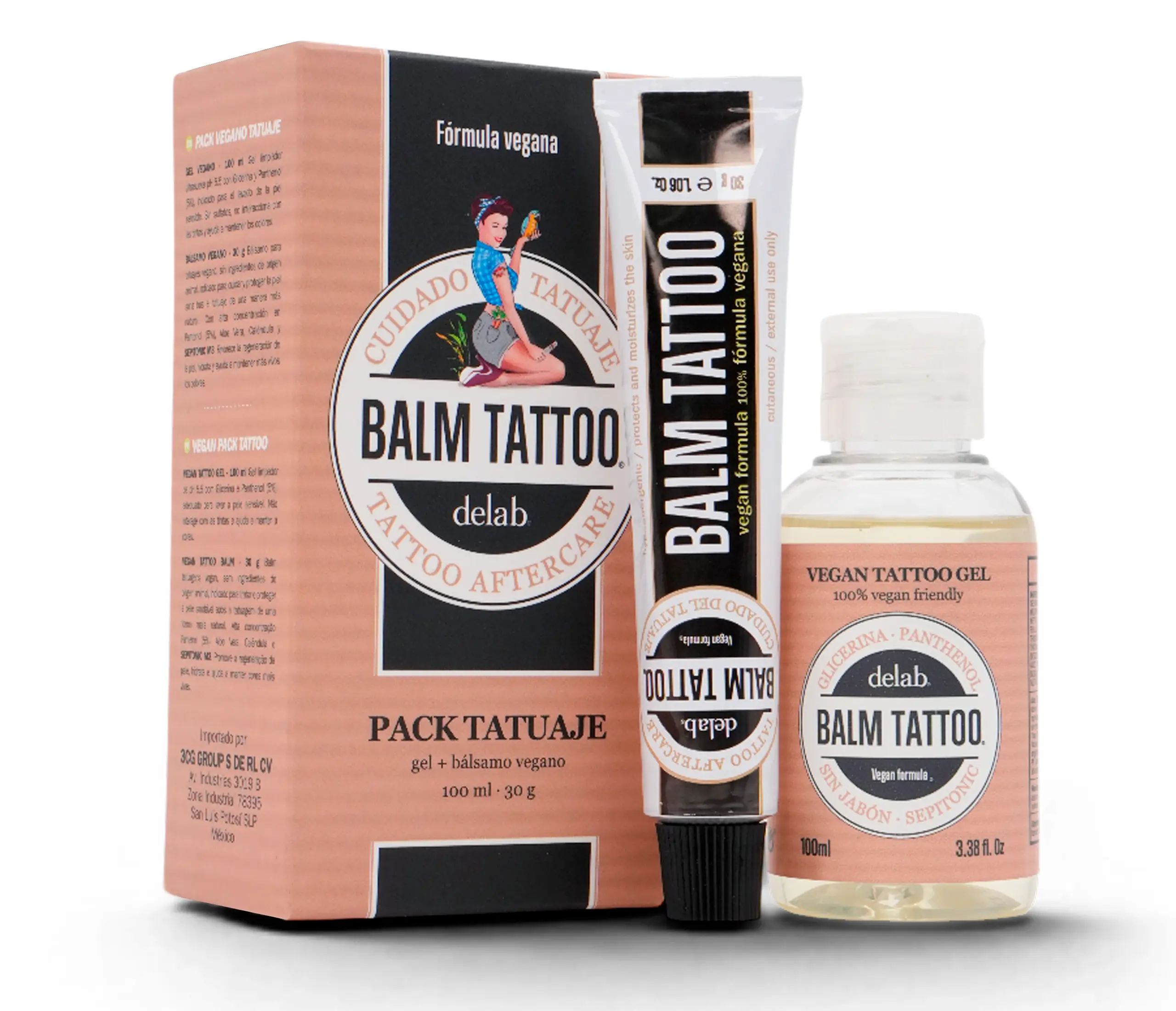 Balm Tattoo Vegan Tattoo Aftercare Kit with Soap-Free Gel 100ml and Vegan Tattoo Balm 30g, Tattoo Care Set for Fresh Ink, Sensitive Skin, and Daily Tattoo Supplies