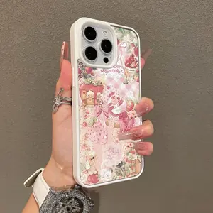 Magnetic Stylish Case for iPhone 17 16 E Pro Max 15 Plus 14 13 12 11 XS XR, Strawberry Shortcake Art Aesthetic | Shockproof, Silicone, Lightweight, Girly, and Scratch Resistant Protection