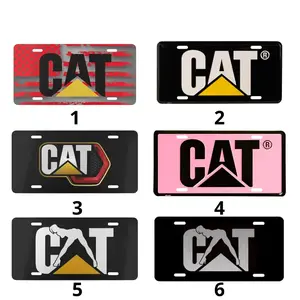 [SALE 50%] Caterpillar CAT Construction Embossed Elite Car Truck Tag License Plate, Car Accessory, License Plate, Vehicle Decor