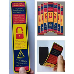 6 Pack Magnetic Lockdown Strips for Iron Door Frames High-Density Magnet Security Devices School and Office Effective Easy Solution Emergency Lockdowns (Yellow)