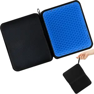 Foldable Gel Seat Cushion, Portable Breathable TPE Chair Pad, Soft Comfort Seat Pad for Travel, Airplane, Office and Home