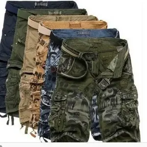 2026 Wholesale Men's Summer Loose Casual Camouflage Cargo Shorts Plus Size Multi-Pocket Mid-Length Shorts Cotton Fabric