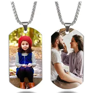 Personalized Custom Customized Photo and Message Necklace Pendant Keychain titanium steel  Dog tag