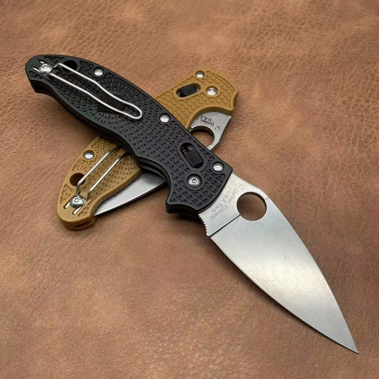 3.4 Inch Crossbar Lock EDC Folding Knife, Premium CPM Steel Drop Point Blade, Durable Polymer Handle Pocket Tool for Outdoor Camping and Everyday Carry