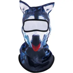 3D Husky Ski  Face Mask, Breathable Animal Ski Mask Funny Dog Sun Protection Full Face Cover Accessories for Motorcycle Cycling Music Festivals Raves Outdoor Activities Colorful