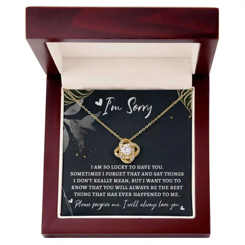 Apology Gift for Girlfriend, Wife, Soulmate - Sorry, The Best Thing - Love Knot Pendant Necklace 1, Elegant & Trendy Necklaces for Every Occasion - Perfect for Gifts, Daily Wear, or Special Events | Shop Now!