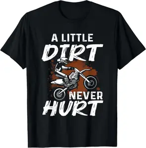 100%cotton Funny Dirt Bike Gift For Boys Men Motorcycle Motocross Biker T-Shirt