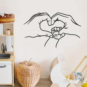 Family Portrait Line Personalized Wall Sticker, Bedroom Living Room Background Decor, Self-Adhesive Removable PVC Decal