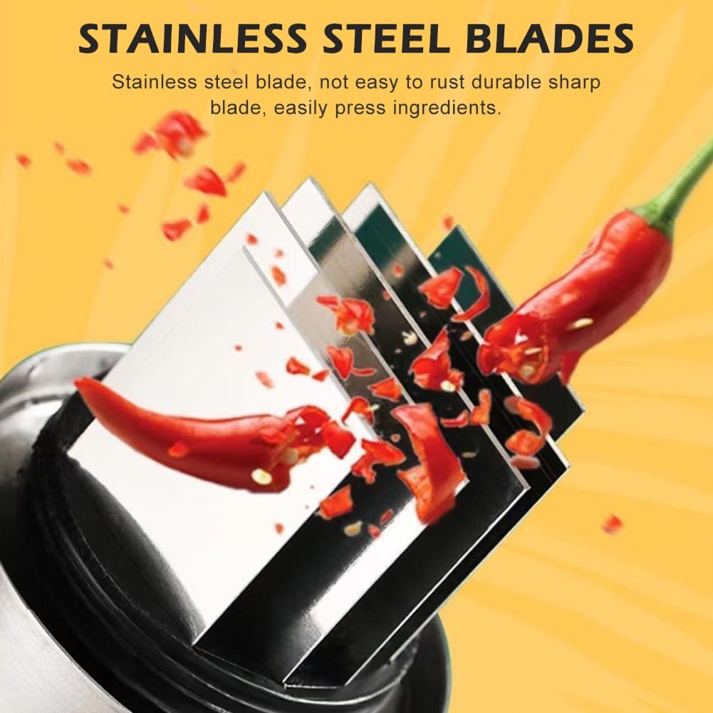 Manual Food Chopper, Compact Mini Dicer Stainless Steel Pressed Garlic Chopper, Functional Manual Garlic Press for Mincing Chopper Potato, Slicing Peppers and Onions