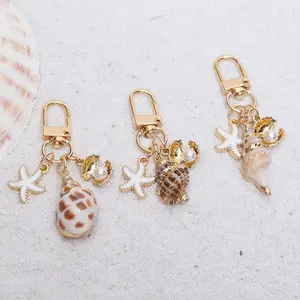 Fashionable Natural Shell Keychain Gift, High-End Conch Imitation Pearl Bag Charm, Perfect for Friends, Couples, Classmates, Teachers