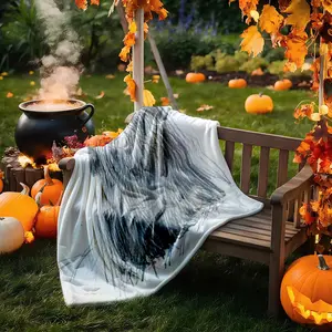 1 piece Long-haired Schnauzer dog pencil portrait themed flannel blanket - Modern-style flannel blanket, suitable for sofas and beds, all-season use, super soft and comfortable, digital printing, 100% polyester material, machine washable, suitable