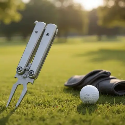 Foldable Butterfly Golf Repair Tool with Bottle Opener, Smooth Handle, Compact Design, Durable, Perfect Golf Gifts for Men, Golf Accessories, Golf Equipment