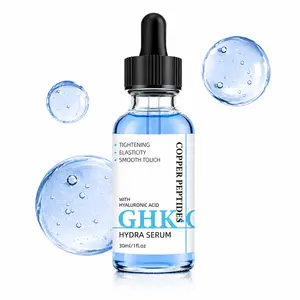 Copper Peptide GHK-Cu Hydra Serum for Face - Advanced Golden Triangle Repair Formula with Niacinamide (B3), Panthenol (B5) & Hyaluronic Acid - Professional Firming, Pore Refining & Deep Recovery Essence - 1fl.oz