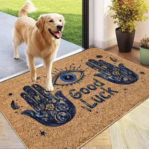 Fun and Unique Sun-Eye Good Luck Doormat Non-Slip, Dust-Proof Flannel Doormat The Ultimate Choice to Add Personality and Style to Your Home kitchen linen pattern kitchen mat rug son sale boho style kitchen mat