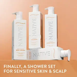 NATIVE Sensitive Skin & Hair Care Set - Body Wash, Lotion, Shampoo & Conditioner - Hypoallergenic Fragrances - Created by Allergists, Biologists & Dermatologists, Free from 81 Fragrance Allergens