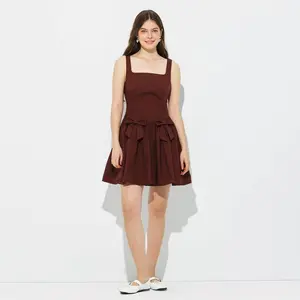 Women's Sleeveless Bow Tie Accent Mini Dress - Wild Fable Brown S