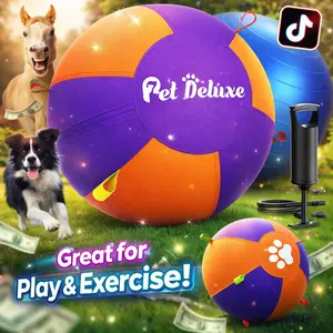 AsFrost 18" Interactive Dog Ball for Large Dogs, Durable Bite Resistant Herding Ball, Keeps Dogs Busy for Hours, Perfect for Active Dogs Outdoor Play interactive  pet  ball Moving Dog Tennis Ball Toy fun gift Inflatable Set,summervibes