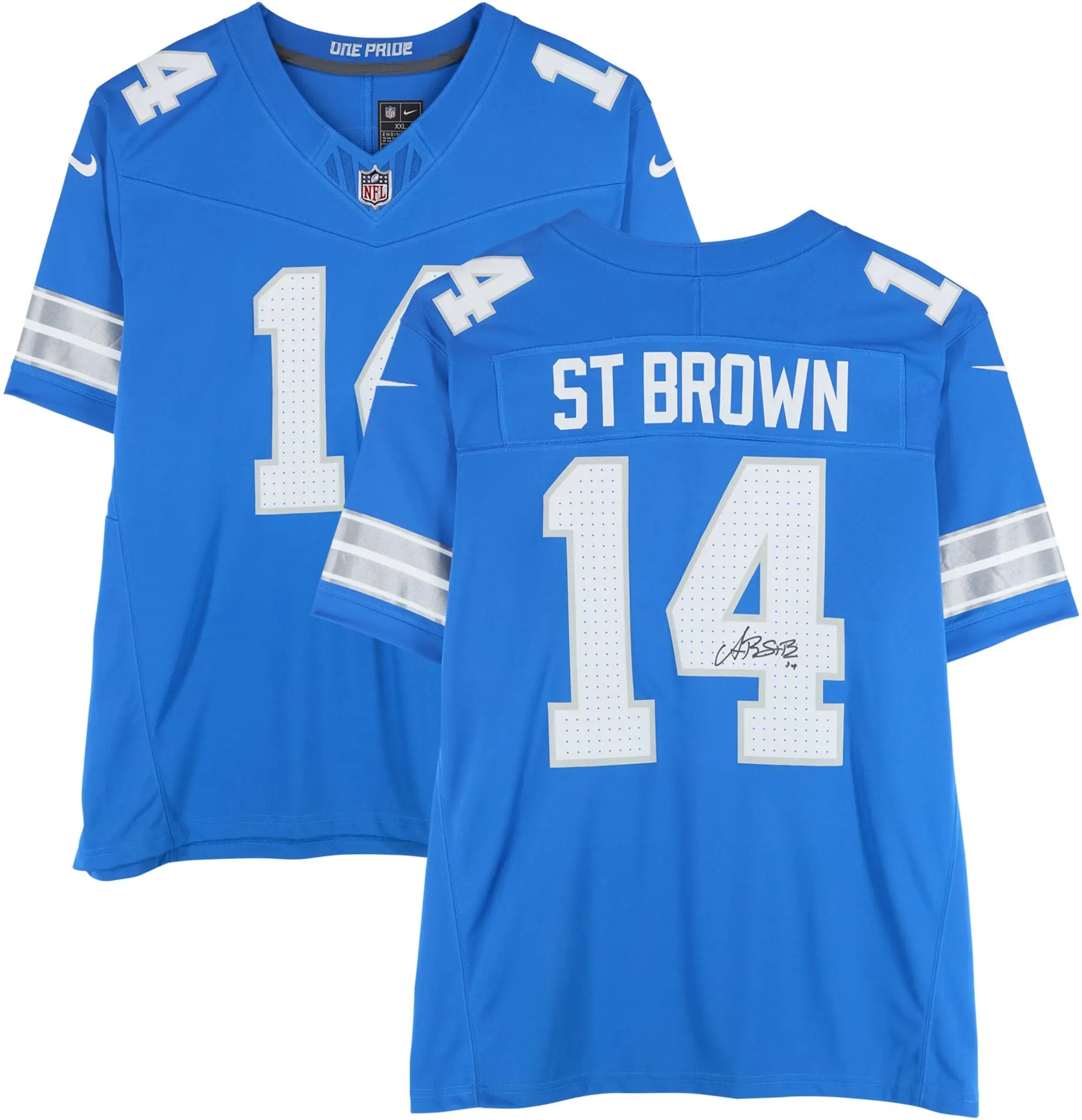 Amon-Ra St. Brown Detroit Lions Autographed Nike Blue Vapor Fuse Limited Jersey - Fanatics Authentic Certified