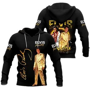 Elvis King Of Rock 3D Hoodie, Unisex Streetwear AOP All Over Print 3D Hoodies  for Men for Women