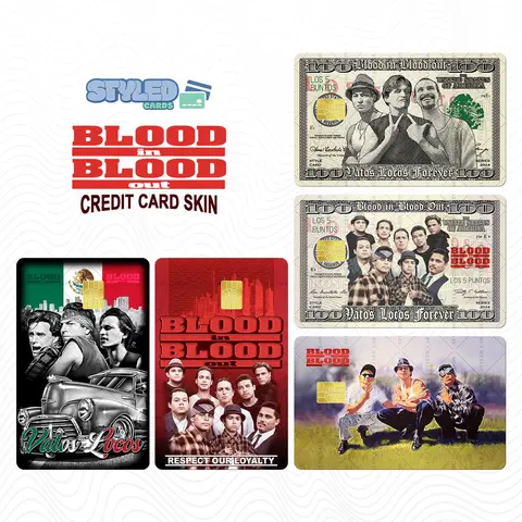 Blood in Blood Out rectangle vinyl sticker - High Quality Vinyl & UV Ink, Suitable for Personalizing Your Cards